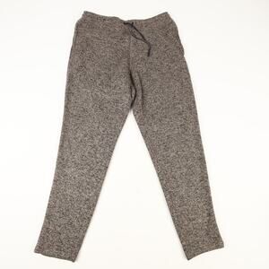Eddie Bauer Mens M Tweed Sweater Fleece Jogger Pants Gray Brown